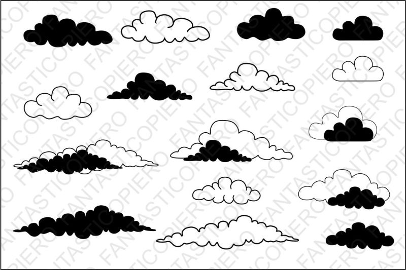 Clouds SVG files for Silhouette Cameo and Cricut. By FantasticoPiero