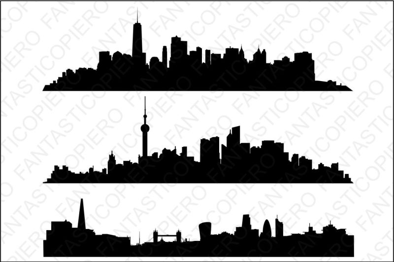 Free Skyline Manhattan Shanghai London Svg Files Svg Download Svg Files Halloween