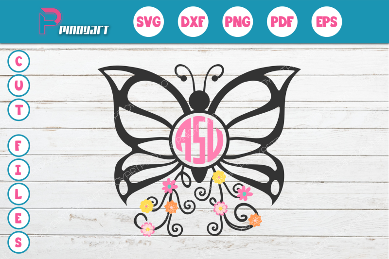 Download Free Butterfly Monogram Svg Butterfly Svg Butterfly Svg File Butterfly Dxf Crafter File