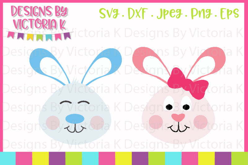 Download Free Easter Svg Bunny Faces Svg Dxf Eps Files Cricut Design Space Vi Crafter File