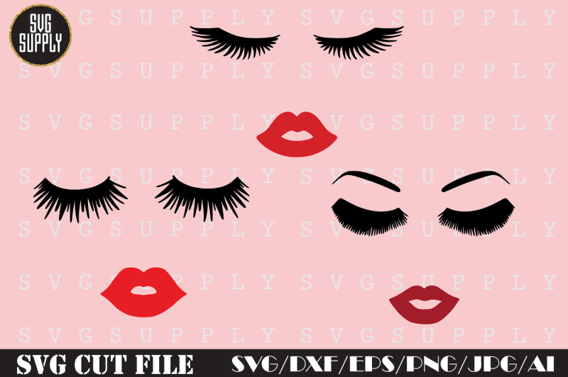 Download Free Fashion Face Svg Eyelashes Svg Lips Svg Cut File For Crafters Crafter File