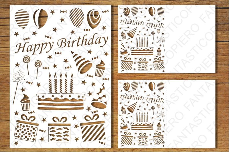 Download Free Free Happy Birthday Card Svg Files Crafter File PSD Mockup Template