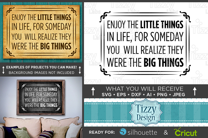 Enjoy The Little Things Sign SVG - Enjoy The Little Things SVG - 614 By  Tizzy Labs