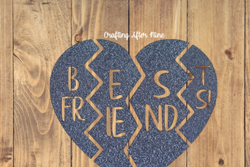 Download Best Friends Svg Best Friends 4 Way Split Heart Besties Svg By Crafting After Nine Thehungryjpeg Com