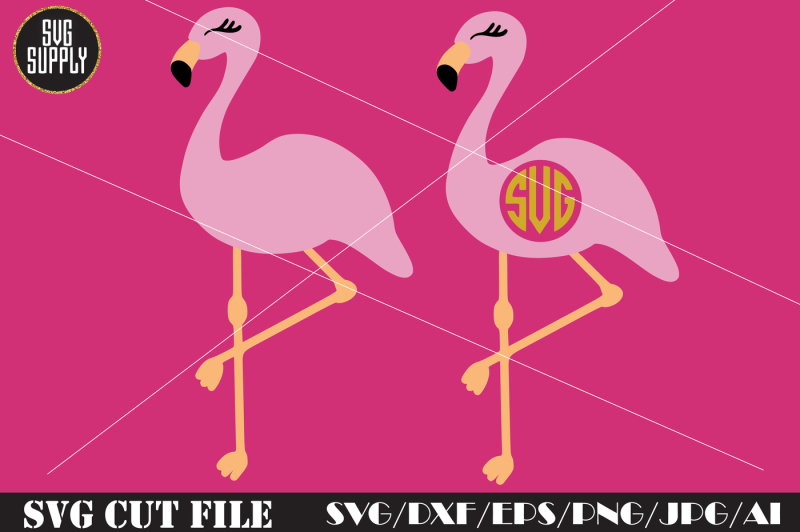 Download Free Flamingo Svg Cute Flamingo Monogram Svg Cut File PSD Mockup Template