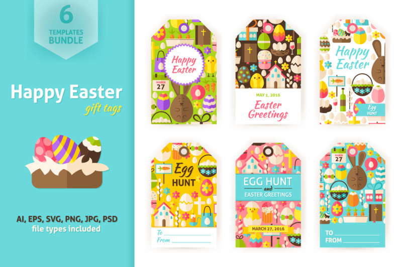 Download Happy Easter Gift Tag Vector Set Download Free Svg Files Creative Fabrica PSD Mockup Templates