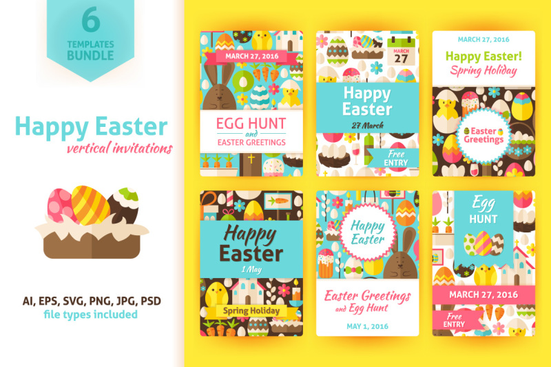 Download Free Happy Easter Vertical Invitations Crafter File