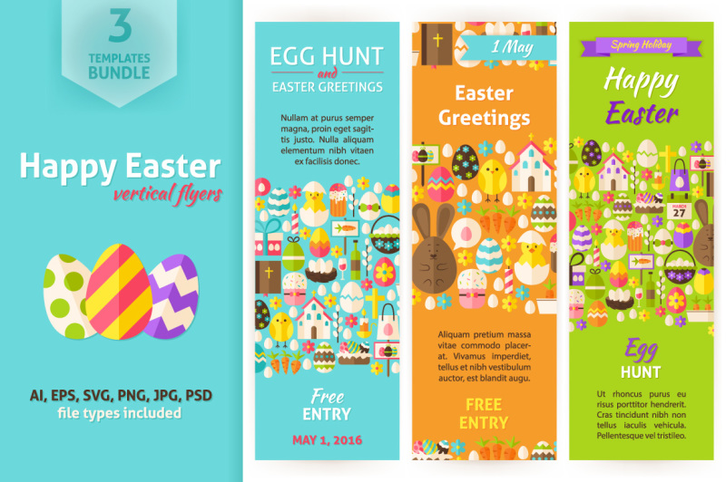 Download Free Happy Easter Vertical Invitations Crafter File