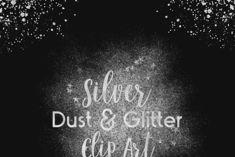 Silver Dust & Glitter Clip Art By PeDeDesigns | TheHungryJPEG