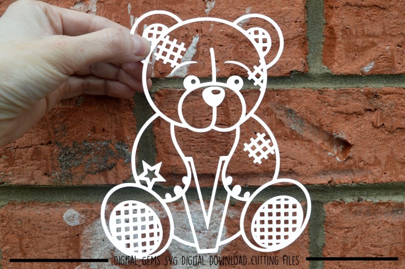 Download Free Teddy Bear Letter V Paper Cut Svg Dxf Eps Files Crafter File Download Free Svg Cut Files Cricut Silhouette Design