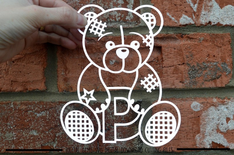 Download Teddy Bear Letter P Paper Cut Svg Dxf Eps Files Design Free Download Svg Files Christmas