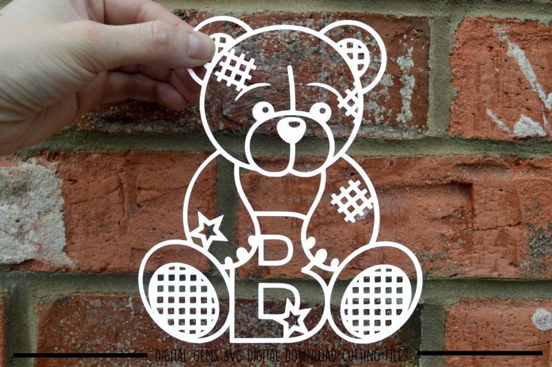 Teddy Bear Letter B Paper Cut SVG / DXF / EPS Files By Digital Gems ...