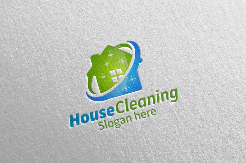 House Cleaning Vector Logo Design By denayunethj | TheHungryJPEG