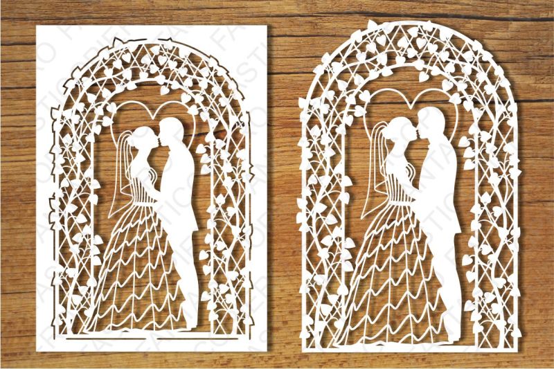 Download Wedding card SVG files for Silhouette Cameo and Cricut. By FantasticoPiero | TheHungryJPEG.com