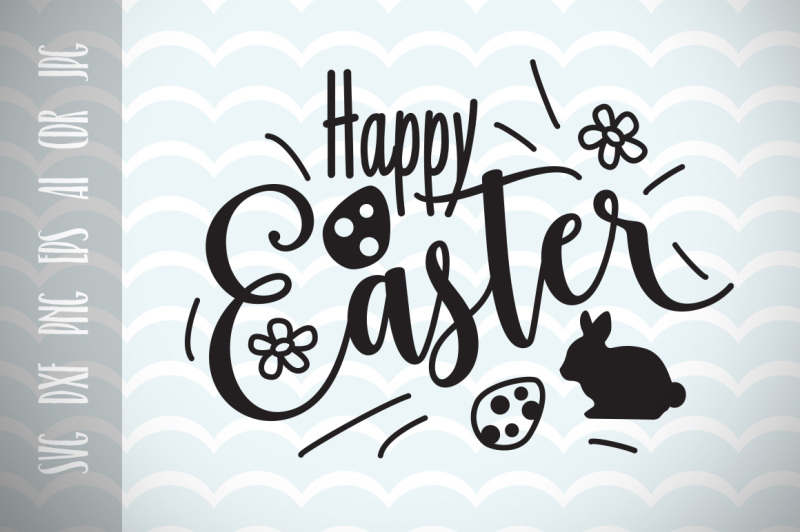 Free Happy Easter SVG Vector File, Easter Greetings, Trendy SVG File