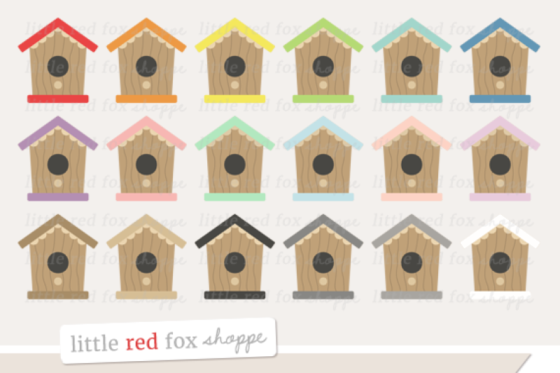 Birdhouse Clipart By Little Red Fox Shoppe Thehungryjpeg Com