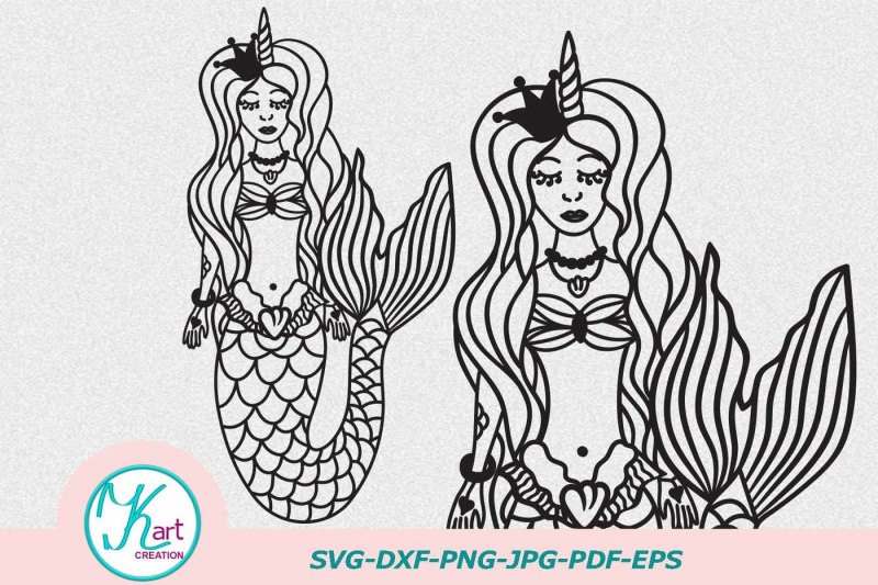 Download Unicorn Mermaid Princess Svg File Papercutting Template Design Free Download Svg Files Home