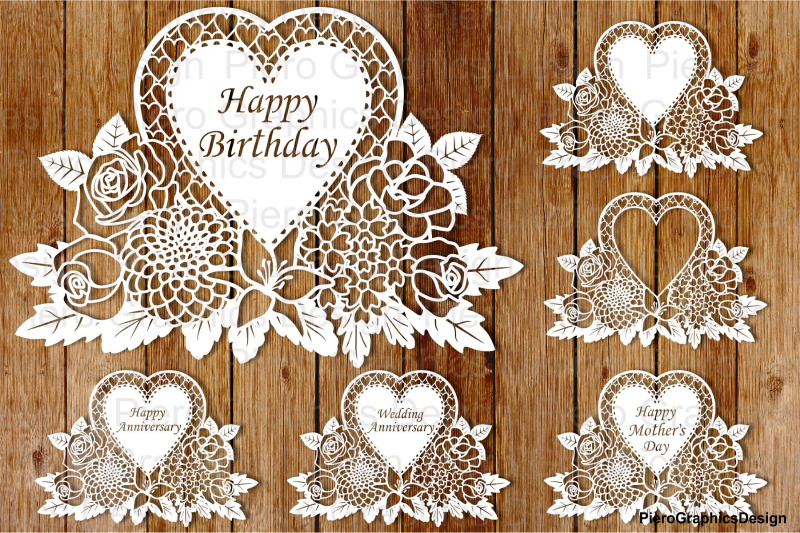 Floral Happy Birthday, Wedding Anniversary, Happy Mother Day SVG By ...
