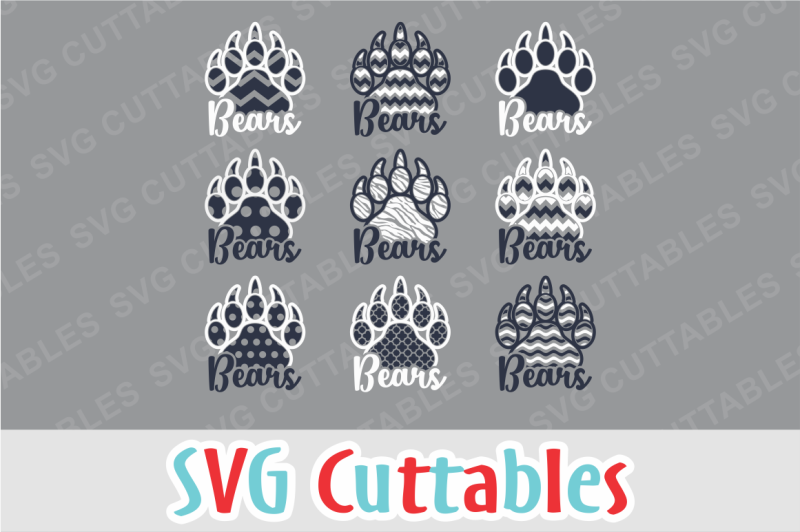 Free Bears Patterned Paw Prints Crafter File Download Free Svg Cut Quotes