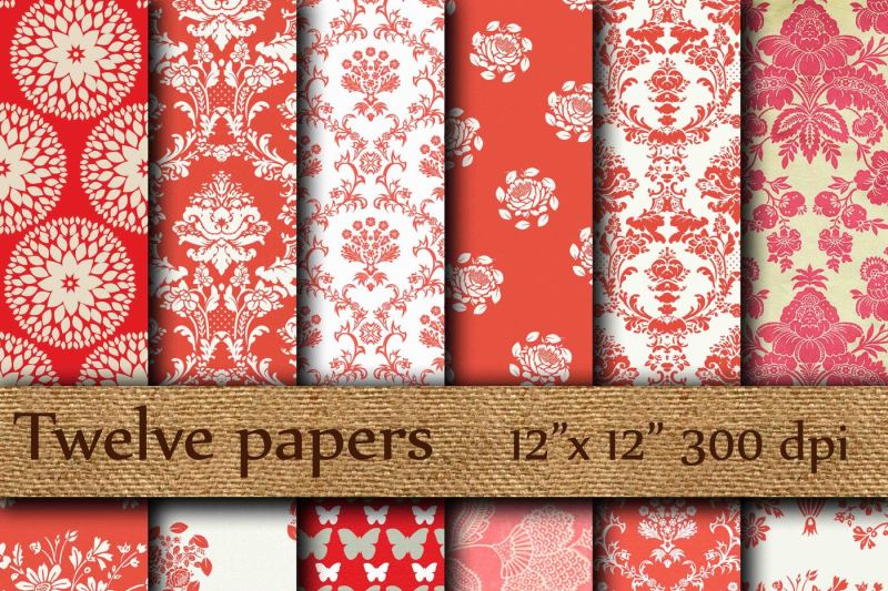 Download Free Red Digital Papers Crafter File