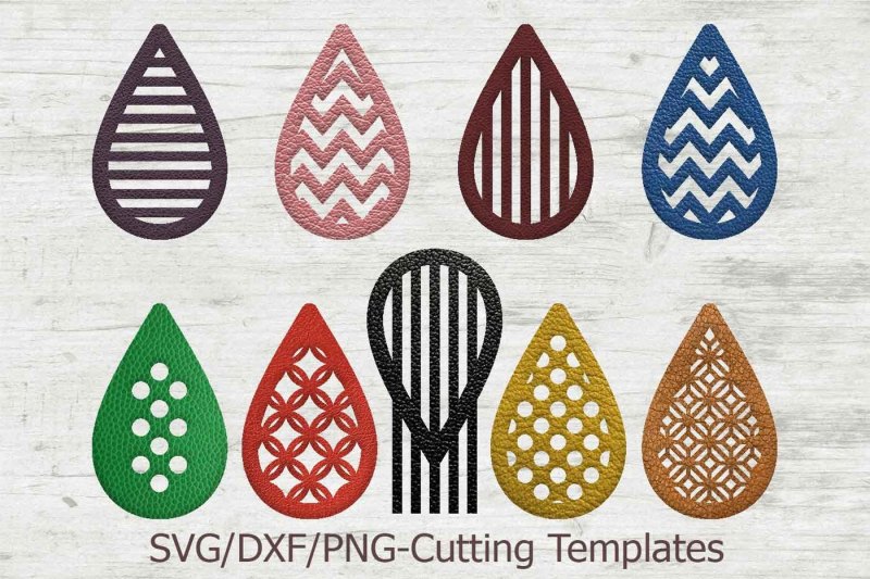 Download Free Free Faux Leather Earrings Set Tear Drop Pendant Laser Cut Templates Crafter File PSD Mockup Template