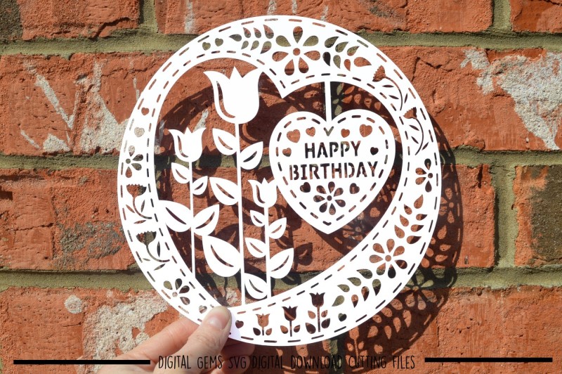 Download Free Happy Birthday Paper Cut Svg Dxf Eps Files Crafter File Free Svg Jpeg Design Files For Cricut Cameo SVG, PNG, EPS, DXF File