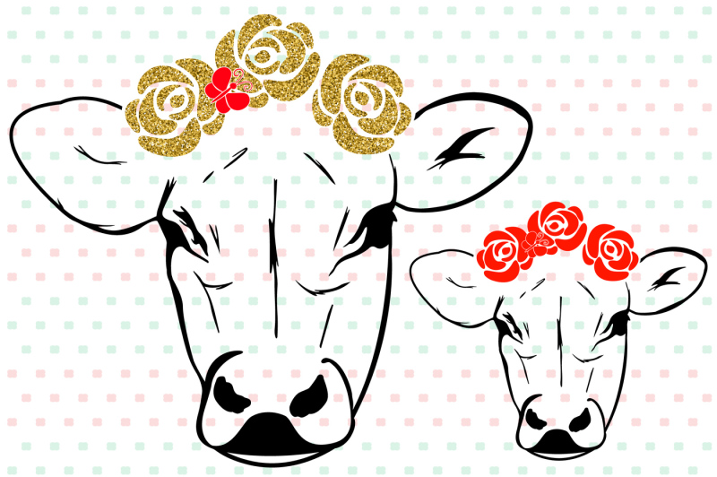 Download Cow with Flowers Silhouette SVG Bandanna Flower Heifer ...