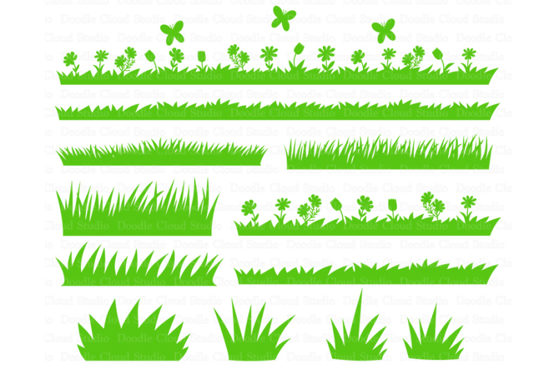 Download Grass SVG, Grass and Flowers SVG Files. Wild grass. Grass Clipart By Doodle Cloud Studio ...