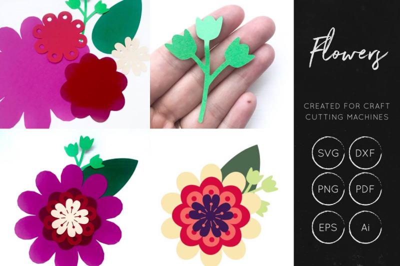 Download Free Layered Flower Svg Vector Flower For Cutting Machines Crafter File