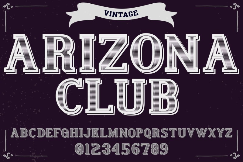 Vintage Alphabet Typeface Handcrafted Vector Label Design Arizona By Vintage Font Thehungryjpeg Com