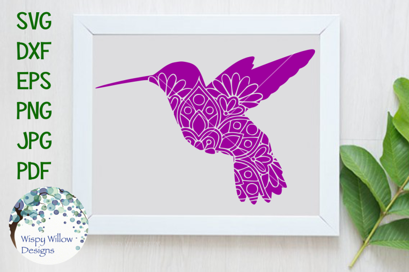 Download Floral Mandala Hummingbird SVG/DXF/EPS/PNG/JPG/PDF By Wispy Willow Designs | TheHungryJPEG.com