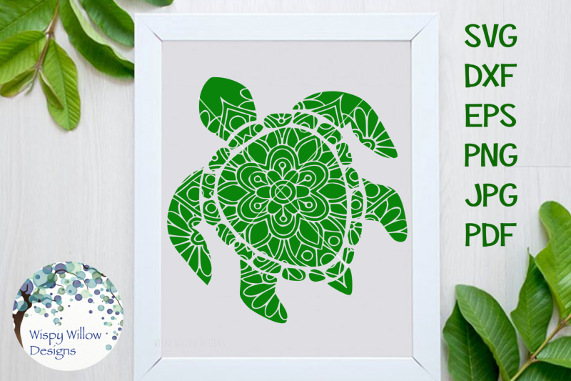 Download Turtle Mandala SVG/DXF/EPS/PNG/JPG/PDF By Wispy Willow Designs | TheHungryJPEG.com