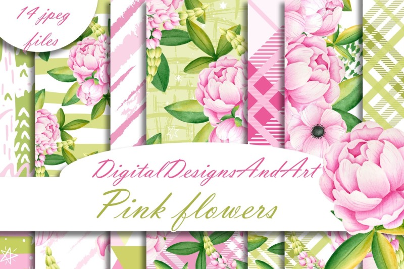 Download Pink peony digital paper By DigitalDesignsAndArt ...