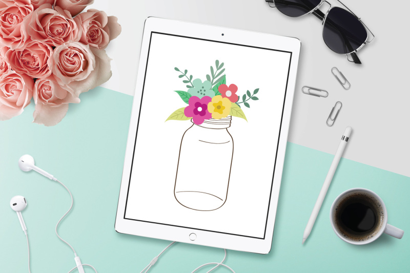 Free Free Flower Mason Jar Svg