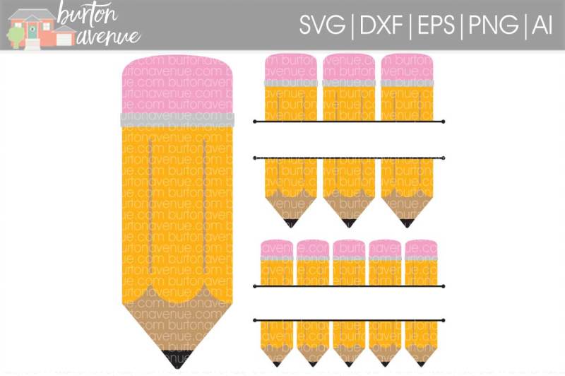 Download Split Pencil SVG Cut File • Cricut • Silhouette By Burton Avenue | TheHungryJPEG.com