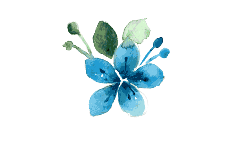 Blue Flower Watercolor By Zerrineart Thehungryjpeg