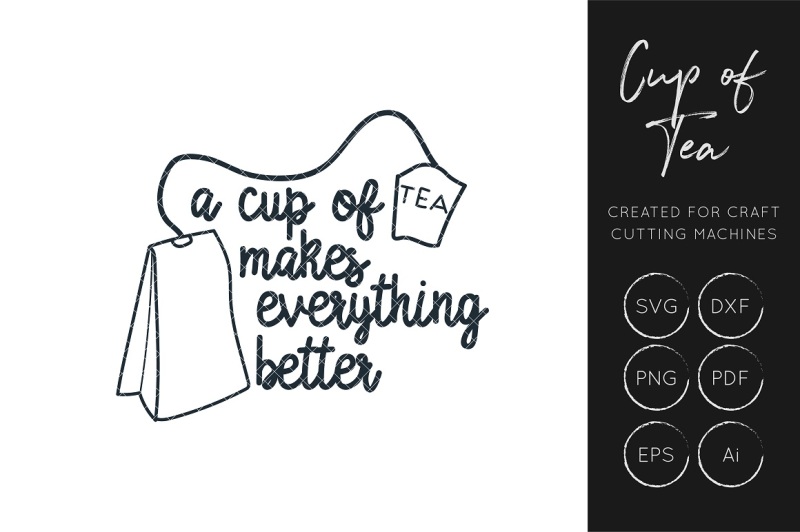 Free Cup of Tea SVG, Tea Quote Cut File Crafter File ...