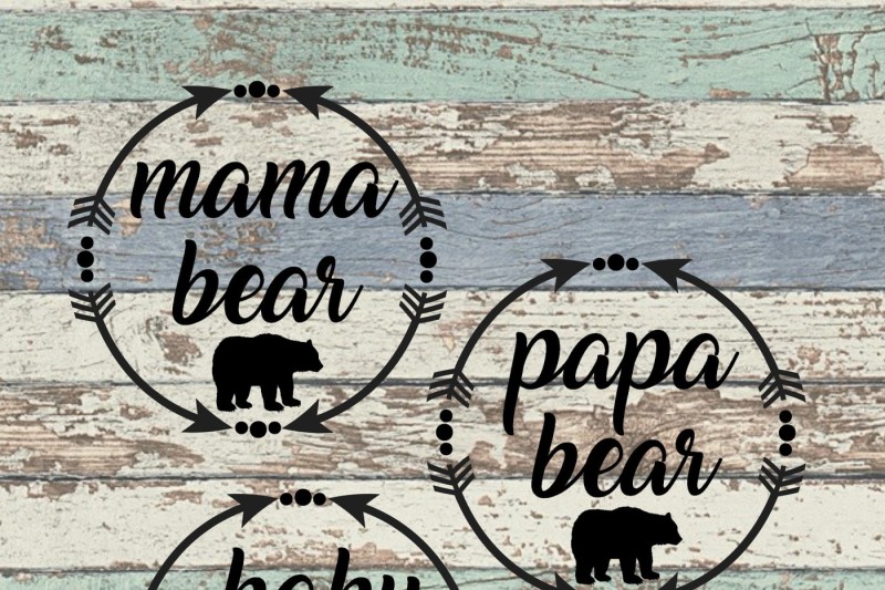 Download Free Mama Bear Papa Bear Baby Bear Svg PSD Mockup Template