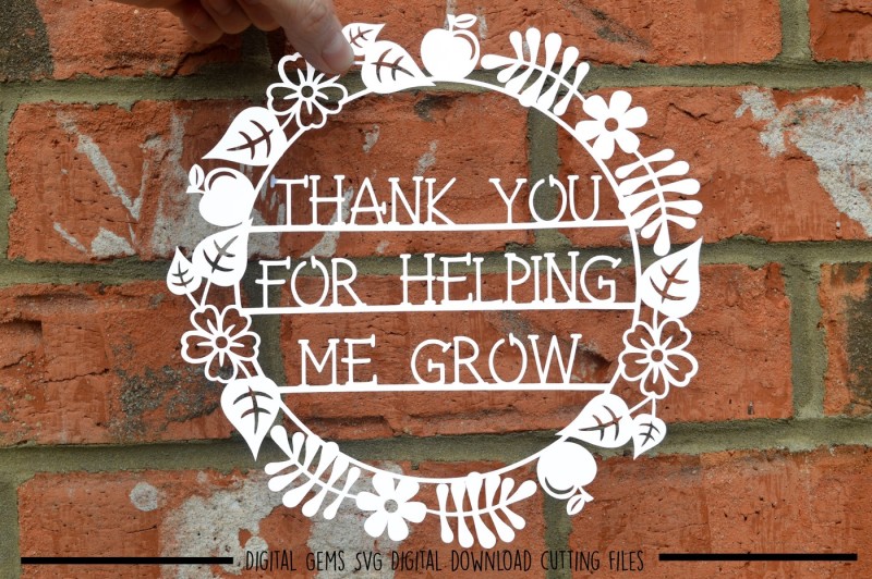 Free Thank You For Helping Me Grow Svg Dxf Eps Files Crafter File Free Best Svg Files For Silhouette