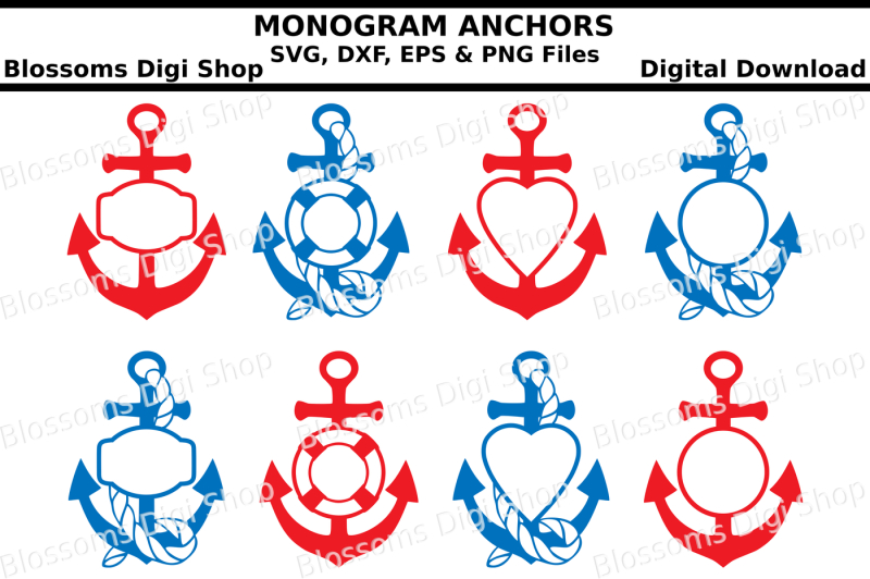 Download Free Monogram Anchors Svg Dxf Eps And Png Cut Files Crafter File