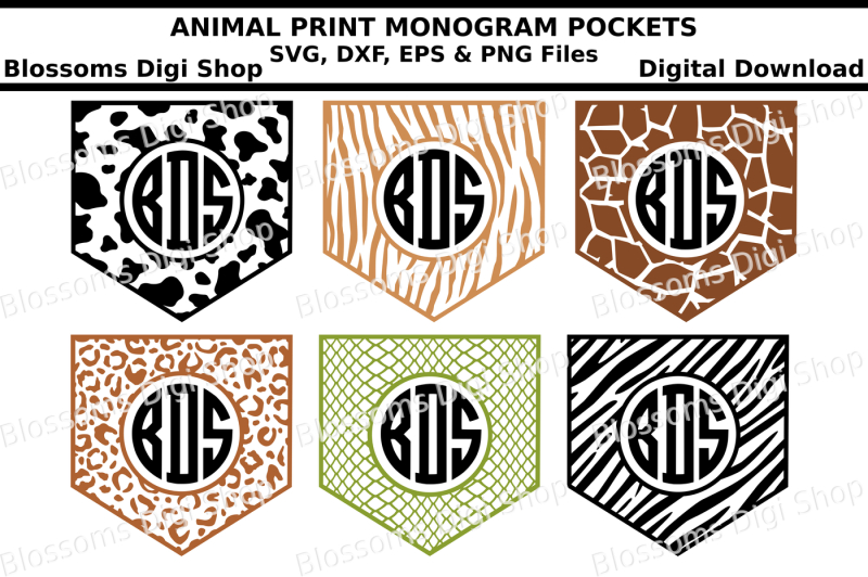 Download Free Animal Print Monogram Pockets SVG, DXF, EPS and PNG ...