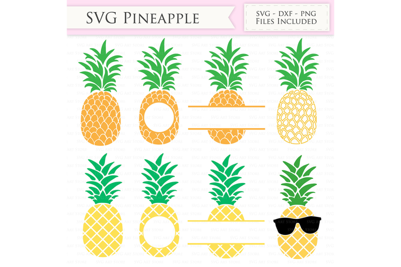 Download Pineapple SVG Files - Tropical Summer Pineapple Monogram By SVGArtStore | TheHungryJPEG.com