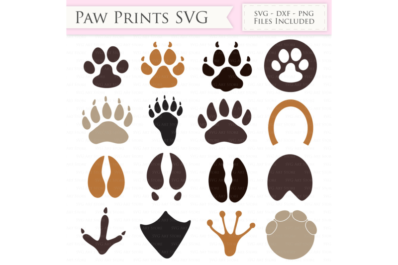 Download Paw Print Svg Files Animal Paw Print Cut Files Download Free Svg Cut Files Cricut Silhouette Machine SVG, PNG, EPS, DXF File