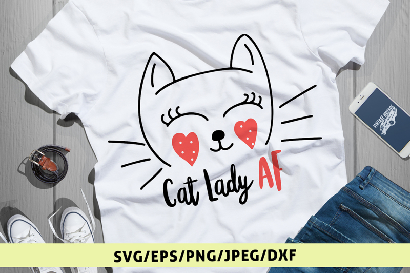 Download Free Cat Lady Af Svg Cut File Crafter File