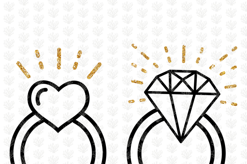 Download Diamond Heart Engagement Rings Svg File By Coralcuts Thehungryjpeg Com