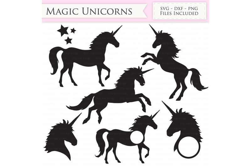 Download Free Magic Unicorns Svg Files Unicorn Monogram Cut Files PSD Mockup Template