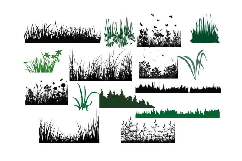 Download Free Grass silhouette SVG DXF PNG EPS AI Crafter File ...