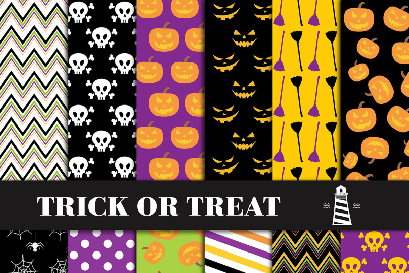 Halloween Digital Paper By North Sea Studio | TheHungryJPEG