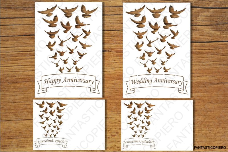 Happy Birthday Happy Anniversary Wedding Anniversary Greeting Card Design 3d Svg File Free New Cut