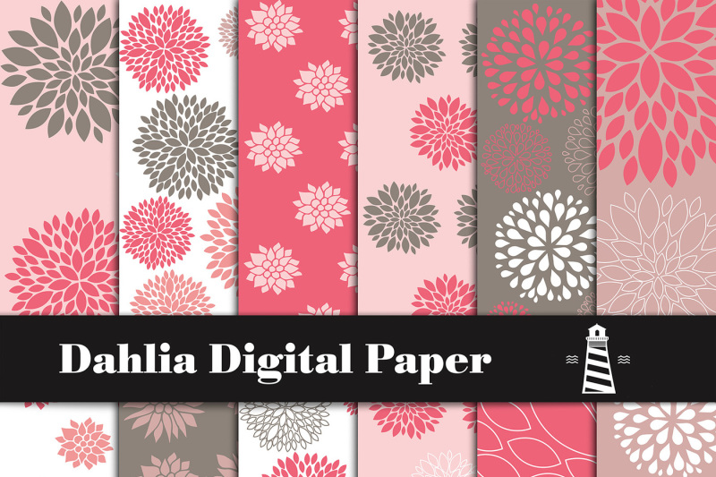 Download Free Dahlia Digital Paper Dahlia Pattern Svg Free Cut Files For Silhouette SVG Cut Files